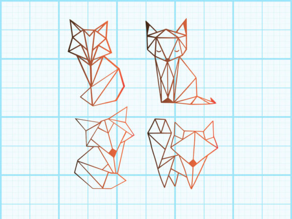 Download Fox Cute Geometrical Design - Geometrical design Collection