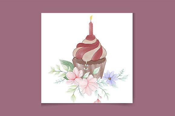 Download Watercolor Pink Cupcake Logo Design - Cupcake logo Collection
