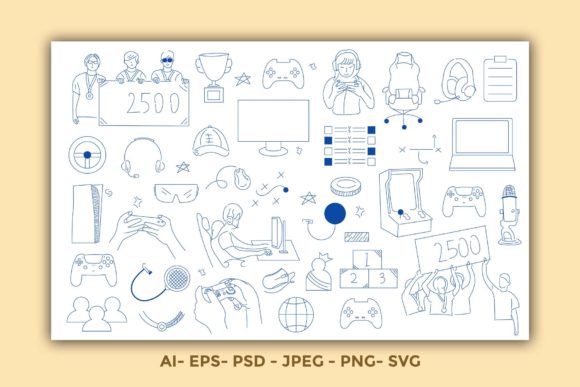 Download E-Sport Game Competition Doodles - Sport Collection