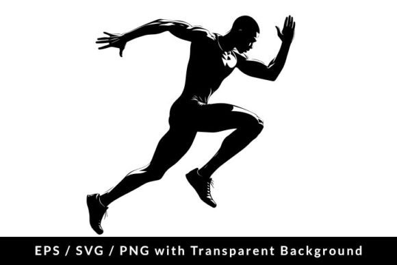 Download Afro Man Athlete Running Silhouette SVG - Athlete Collection