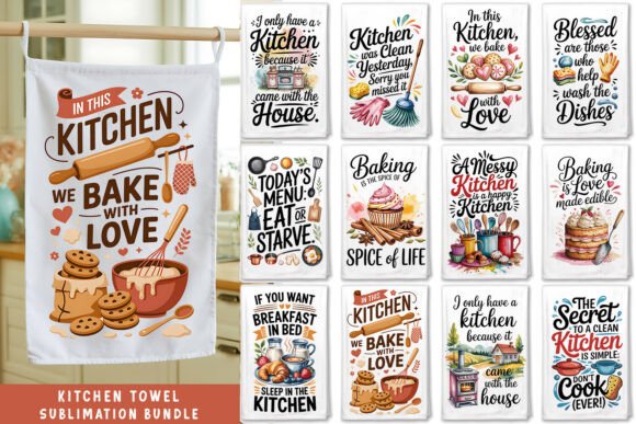 Download Funny Kitchen Towel Sublimation Bundle - Towel Collection