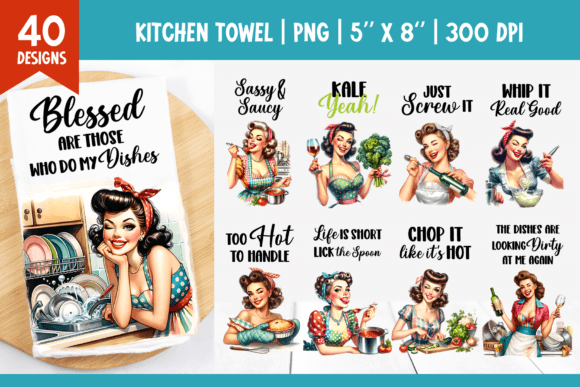 Download Funny House Wife Kitchen Towel Bundle - Towel Collection