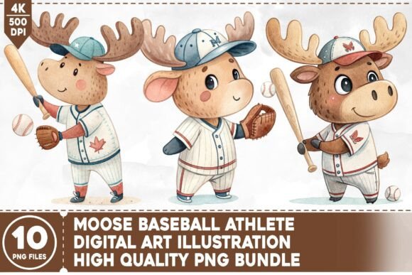 Download Moose Baseball Athlete PNG Bundle - Athlete Collection